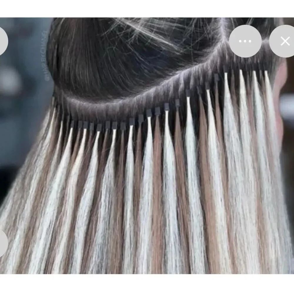 Stick I-Tip link fusion human Hair Extension 22pc Bonded bead 16.5”re-tipped 20g
